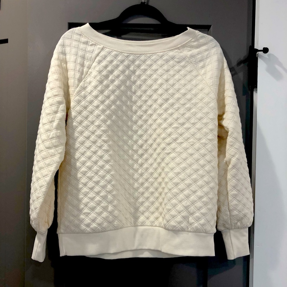 White Loft quilted sweater